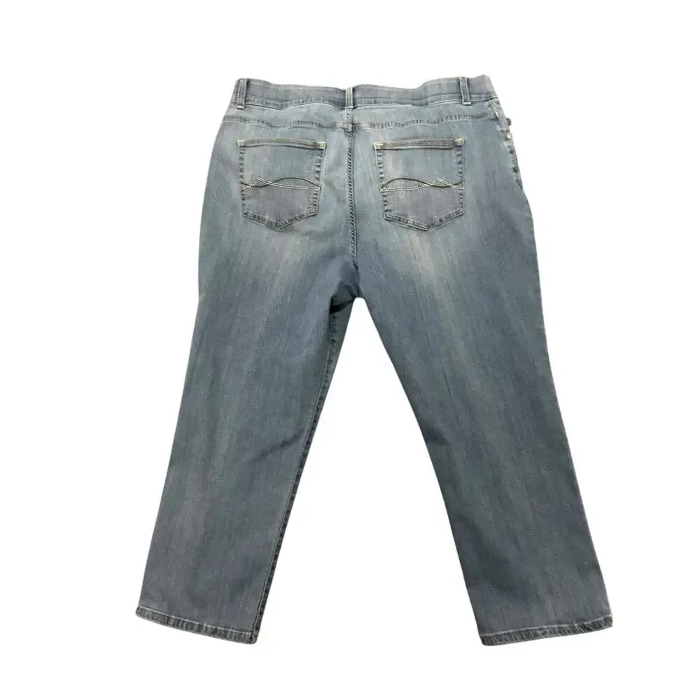 Lee Modern Series Jeans Women's Plus 16W Blue Total Freedom Straight Leg Stretch - Picture 2 of 7